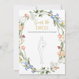 Convite Flores Selvagens Bridal Adivinha Jogo do Vestido