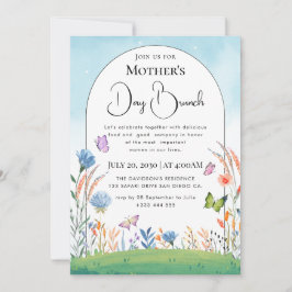 Convite Flores selvagens brilhantes boho chiques modernas