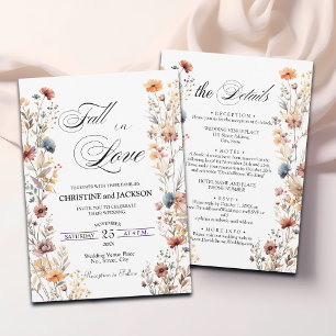 Convite Flores selvagens caem no amor Detalhes do Casament