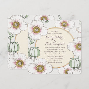 Convite Flores Selvagens Casamento País Pastel Floral Mod