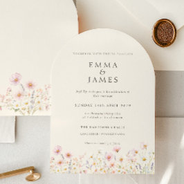 Convite Flores Selvagens Chic Boho Casamento Primavera Ver