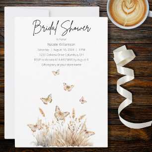 Convite Flores selvagens com Borboletas Bridal