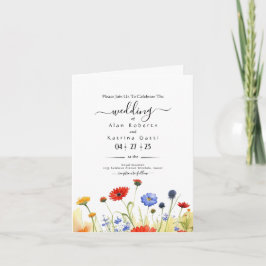 Convite Flores Selvagens da Primavera em um Casamento no P