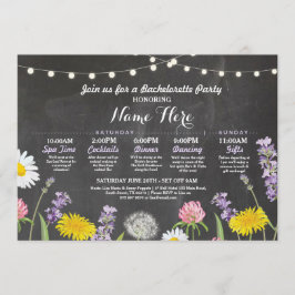 Convite Flores Selvagens de Bachelorette Itinerária do chá