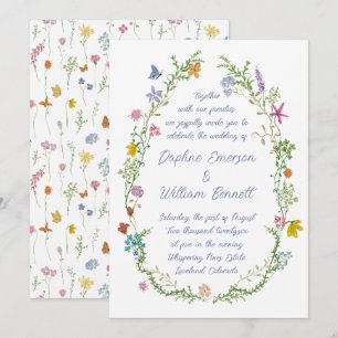 Convite Flores Selvagens de Jardim Caprichoso Casamento