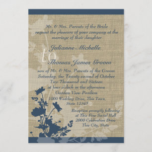 Convite Flores selvagens e Casamento Burlap