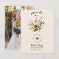 Flores Selvagens Floral Vintage Boho Salve a Data