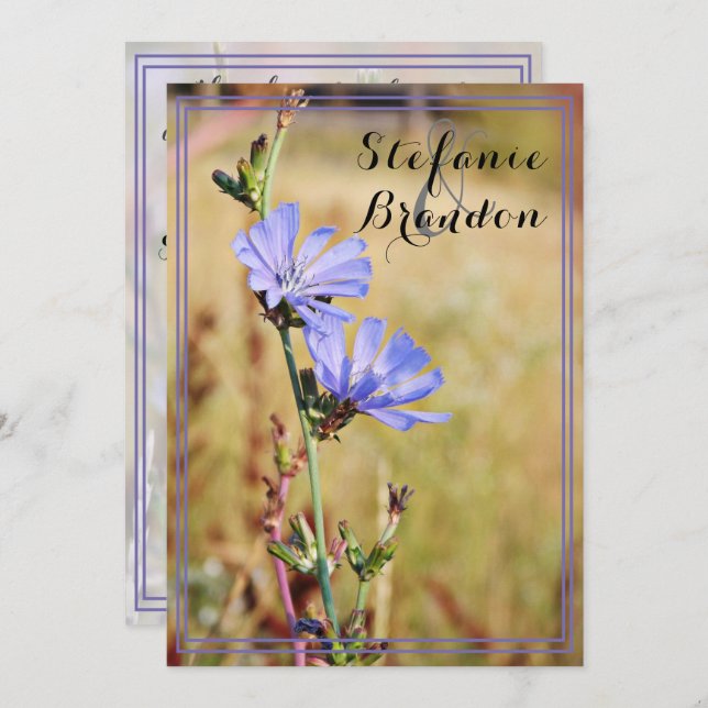 Convite Flores Selvagens no Casamento da Manhã (Frente/Verso)