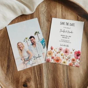 Convite Flores selvagens pressionadas recentemente Salvar 