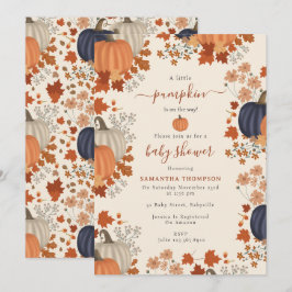 Convite Flores Selvagens Russas Caem Chá de fraldas de out