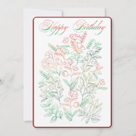 Convite Flores selvagens W Parabéns