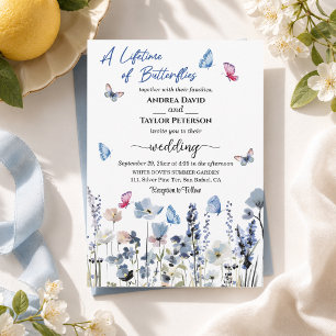 Convite Flores Silvestres Campainhas Borboletas Casamento