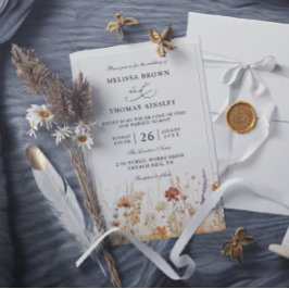 Convite Flores Silvestres Casamento Código QR Orçamento Mo