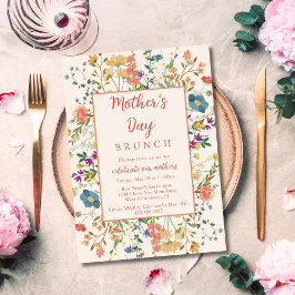 Convite Flores Silvestres Coloridas e Elegantes Brunch do 