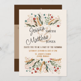 Convite Flores Silvestres de Casamento Modernidade Inspira