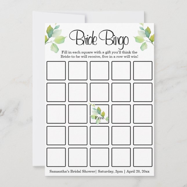 Convite Flores silvestres de cor aquosa verde-elegante (Frente)