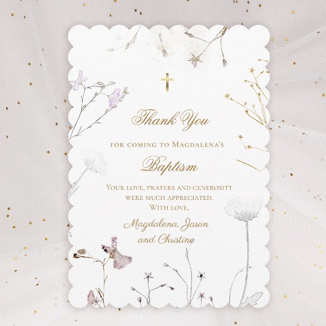 Convite flores silvestres delicadas obrigado você para vir (Criador carregado)