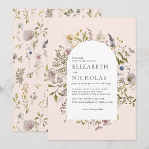Convite Flores Silvestres Folhagens Botânica Casamento