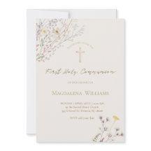 flores silvestres fundo bege cinza Primeira Comunh