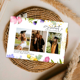 Convite Flores Silvestres Negrito Três Foto Graduação 2025