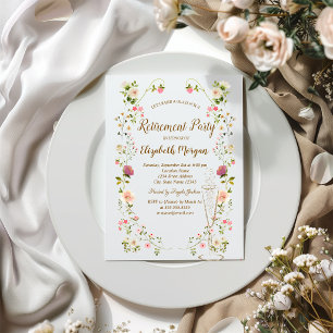 Convite Flores Silvestres Taça de Champanhe Teracota Apose