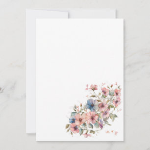 Convite Flores simples e notas musicais Em branco