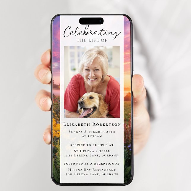 Convite Flores Sunset Foto do Evento Digital Funeral (Criador carregado)