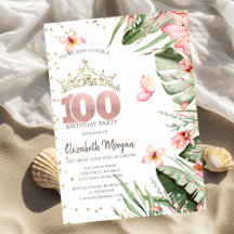 Flores Tropicais Folhas Diamantes 100º Aniversário