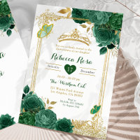 Flores Verdes Emerald Douradas da Royal Quinceañer