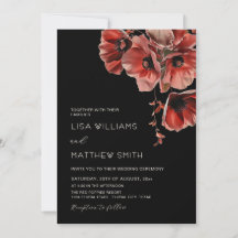 Flores Vermelhas Elegantes e Sombrias | Casamento