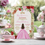 Convite Flores Vermelhas Rosa Vestidos Princesa Dourada Mi<br><div class="desc">Pink Dresses Princesa Quinceañera convite Mexicano Flores Vermelhas 16º Aniversário Mis Quince Coroa Dourada 15 Anos</div>