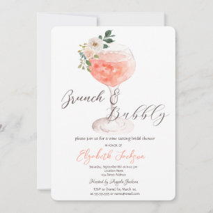 Convite Flores Vinho Brunch & Espumante