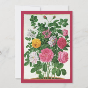 Convite Flores Vintage, Festa de Chá de Noiva de Rosas de 