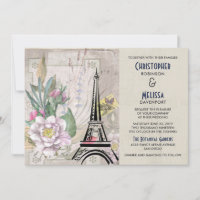 Flores Vintage, Torre Eiffel e Casamento Burlap