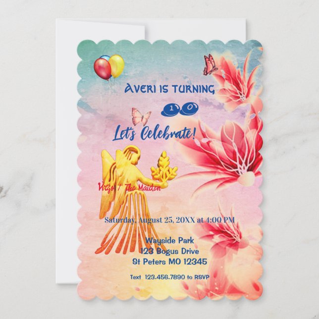 Convite Flores Virgo (23 de agosto - 22 de setembro) Anive (Frente)