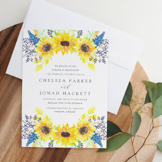Convite Flores | Watercolor Sunflower Wedding