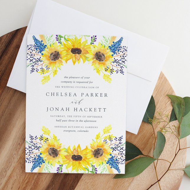 Convite Flores | Watercolor Sunflower Wedding (Criador carregado)