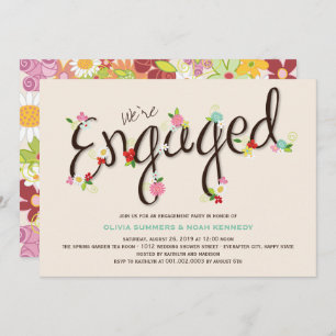 Convite Flores Whimsical Spring Festa de noivado Chic