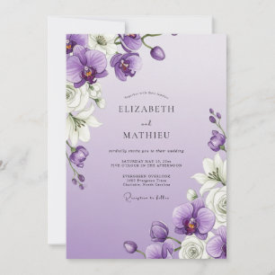 Convite Florescer de Orquídea Lavanda Casamento