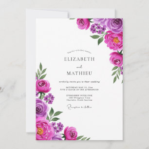 Convite Florescimento Artístico Magenta Casamento