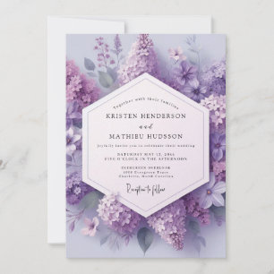 Convite Florescimento Etéreo de Lilás Casamento
