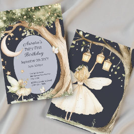 Convite Floresta boho aquarela Fada Primeiro aniversário