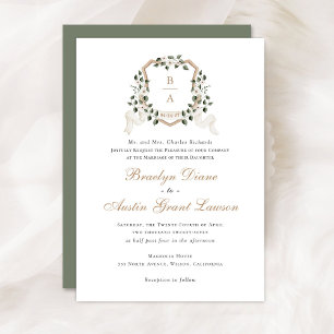 Convite Floresta Branca Floral Ivy Monograma Casamento Cre