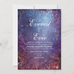 Convite Floresta Celestial Encantada Casamento Roxo Dourad