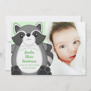 Convite Floresta Chá de fraldas Raccoon