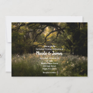 Convite Floresta de Árvore de Casamento Floral Rústica Enc