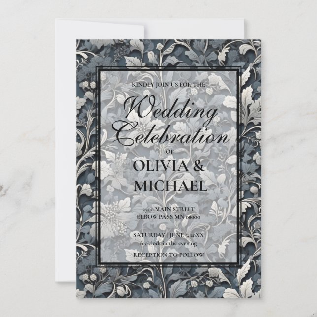 Convite Floresta de cinzas brancas prateadas, empoeiradas, (Frente)