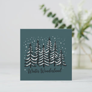 Convite Floresta de Férias de Natal de Inverno Árvore Semp