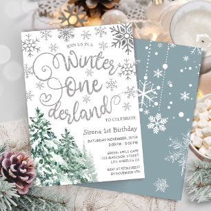 Convite Floresta de Inverno do Winter ONEderland 1º Aniver