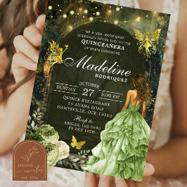 Convite Floresta de Jardim Encantado Borboleta Quinceanera